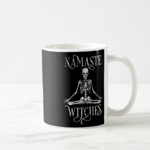Womens Distressed Halloween Yoga Skeleton Namaste Coffee Mug