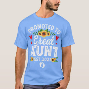 Womens Distressed Promoted To Great Aunt Est 2023  T-Shirt