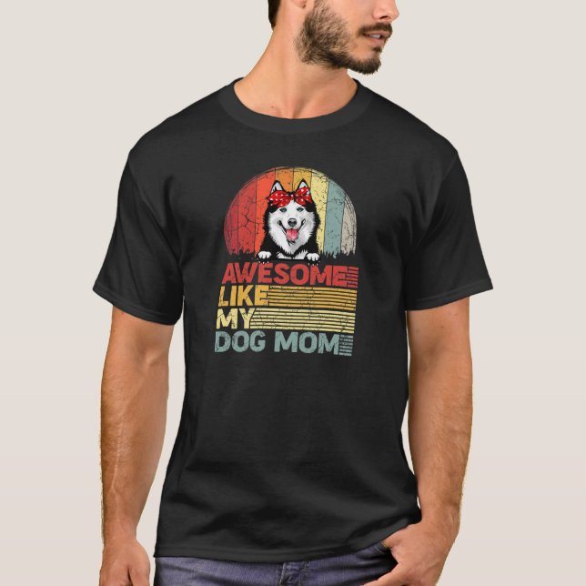 Womens Distressed Siberian Husky Tee Awesome Like (Front)