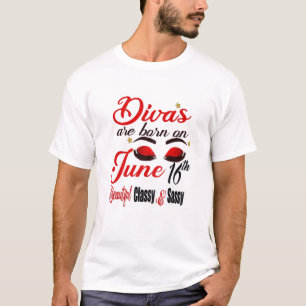 Womens Divas Are Born On June 16Th Gemini Girl Ast T-Shirt