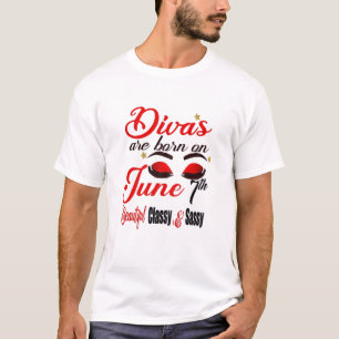 Womens Divas Are Born On June 7Th Gemini Girl Astr T-Shirt