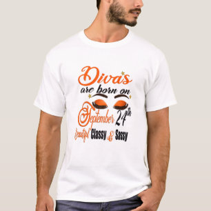 Womens Divas Are Born On September 24Th Libra Birt T-Shirt