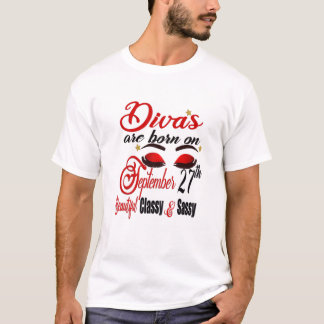 Womens Divas Are Born On September 27Th Libra Birt T-Shirt