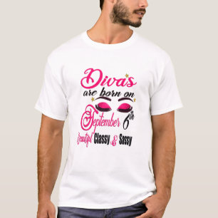 Womens Divas Are Born On September 6Th Virgo Birth T-Shirt