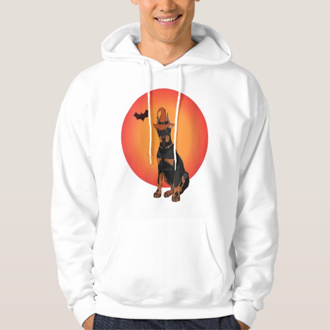 Womens Doberman Dog Halloween Gift Puppy and Hoodie (Front)