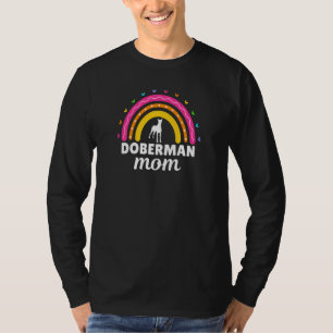 Womens Doberman Mum Rainbow Dobie Mum Doberman Pin T-Shirt