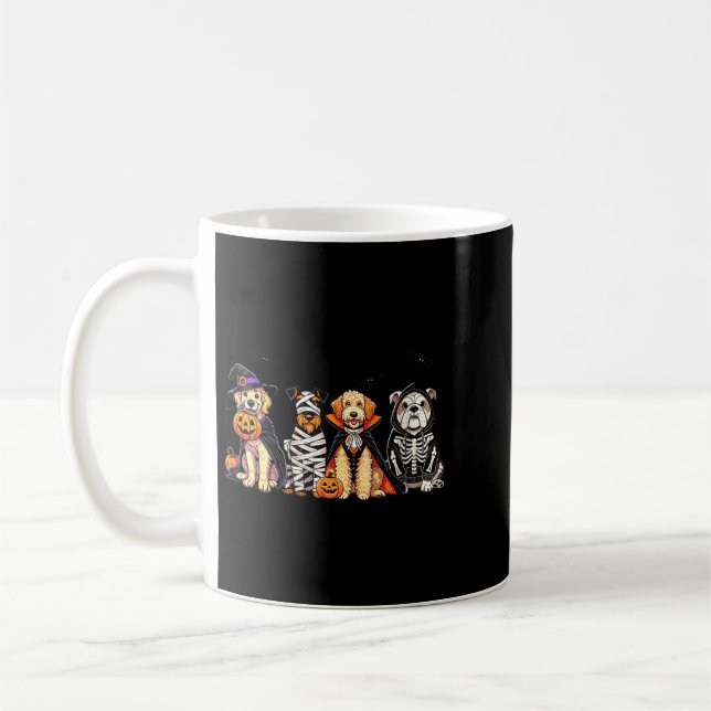 Womens Dog Ghost Cute Dog Dressed As Ghost Funny Coffee Mug (Left)