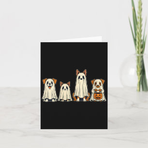 Womens Dog Ghost Halloween V-Neck Card