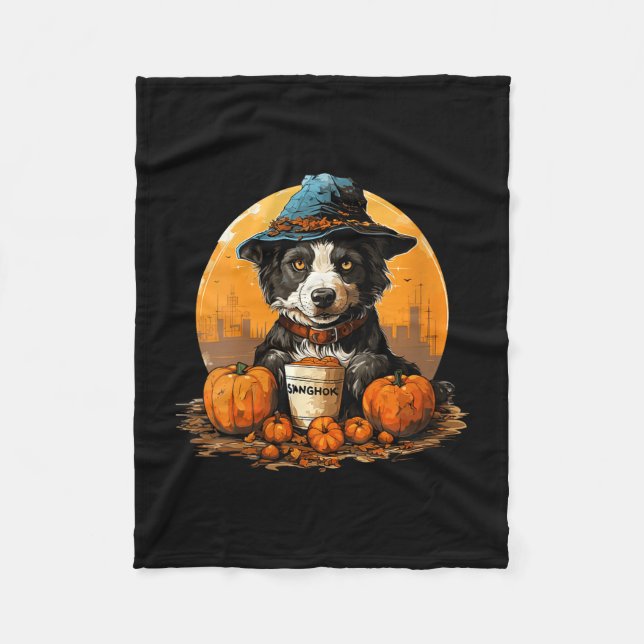 Women's dog halloween  fleece blanket (Front)
