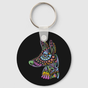 Womens Dog Halloween Mexican - Colourful Costume Key Ring