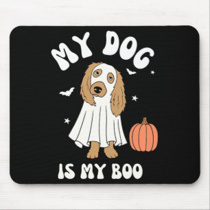 Womens Dog Is Boo For Halloween Vibes Black And Mouse Pad