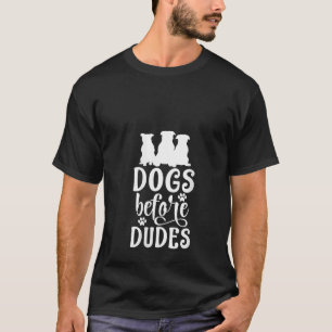 Womens Dog Lover Dogs Before Dudes V Neck T-Shirt