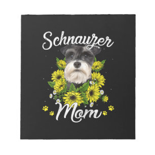 Womens Dog Mum Day Gift Sunflower Schnauzer Notepad