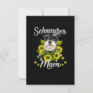 Womens Dog Mum Day Gift Sunflower Schnauzer RSVP Card