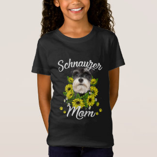 Womens Dog Mum Day Gift Sunflower Schnauzer T-Shirt