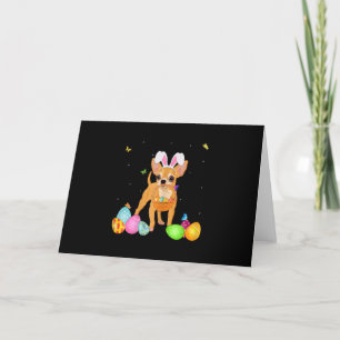 Womens Dog Mum Gift Cute Bunny Chihuahua Eggs East Holiday Card