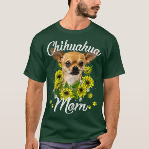 Womens Dog Mum Mother's Day Gifts Sunflower Chihua T-Shirt