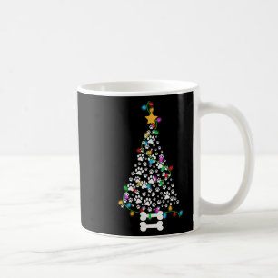 Womens Dog Paw Christmas Tree Lights Funny Puppy D Coffee Mug