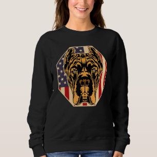 Womens Dog USA Flag Cane Corso Mom 2 Sweatshirt