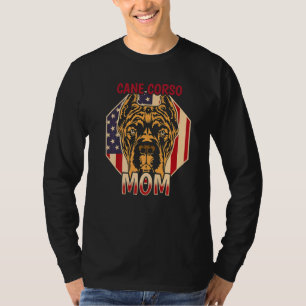 Womens Dog USA Flag Cane Corso Mom 4 T-Shirt