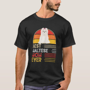 Womens Dog Vintage Best Maltese Mum Ever Mothers D T-Shirt