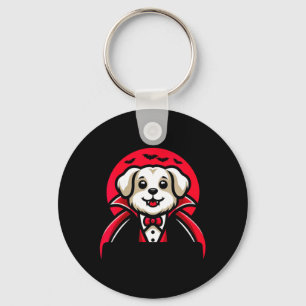 Womens Dogcula Cute Dog Dracula Funny Halloween Key Ring