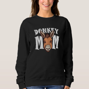 Womens Donkey Mum Cute Farm Animals Donkey Mother Sweatshirt