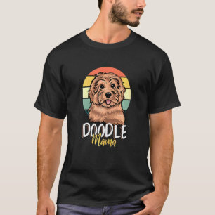 Womens Doodle Mama Retro Goldendoodle Dog Owners D T-Shirt