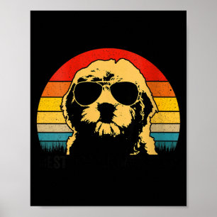 Women's doodle mum retro goldendoodle mum mothers poster