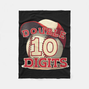 Womens Double Digits Baseball Lover 10 Year Old Bo Fleece Blanket