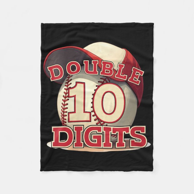 Womens Double Digits Baseball Lover 10 Year Old Bo Fleece Blanket (Front)