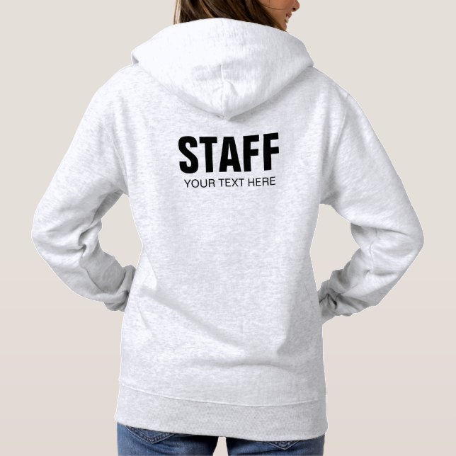 Womens Double Sided Hoodies Ash Grey Staff (Back)
