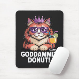 Women's Doughnut Princess Cat Meme Mouse Pad
