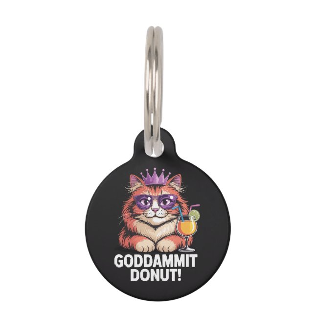 Women's Doughnut Princess Cat Meme Pet Tag (Front)