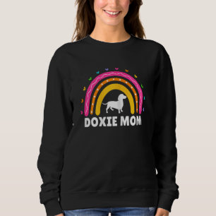 Womens Doxie Mum Cute Rainbow Dachshund Weiner Do Sweatshirt