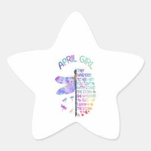 Womens Dragonfly April Girl Whispered To Her Star Sticker