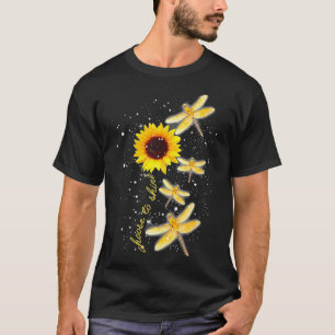 Womens Dragonfly Sunflower Teacher Growth Mindset T-Shirt