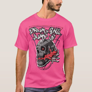 Womens Drum And Bass Dnb Jump Up Dj Skull Electric T-Shirt