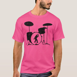 Womens Drum Kit Big Foot Peace Sign Bass Drum Musi T-Shirt