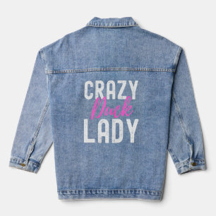 Womens Duck  Crazy Duck Lady Farm Animal  Denim Jacket