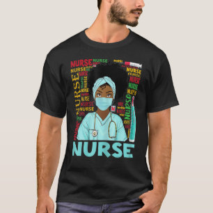 Womens Dy Black Nurse 2022 Costume Black History M T-Shirt