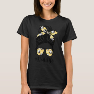 Womens Dy Didi Life Soccer Mothers Day Messy Bun T-Shirt