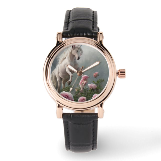 Women's E-Watch, Unicorns, Various Straps & Colors Watch (Front)