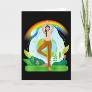 Womens Earth Yellow Yoga Card