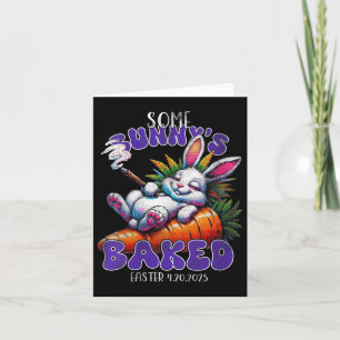 Womens Easter Bunny Funny Weed Smoking Rabbit 4_20 Card