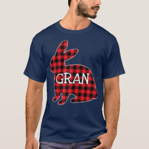 Womens Easter Day Costume Red Plaid Bunny Graphic  T-Shirt