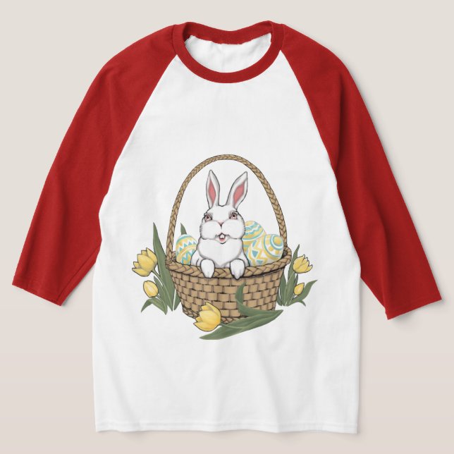 Women's Easter Shirt Easter Bunny Basket Jersey (Laydown)