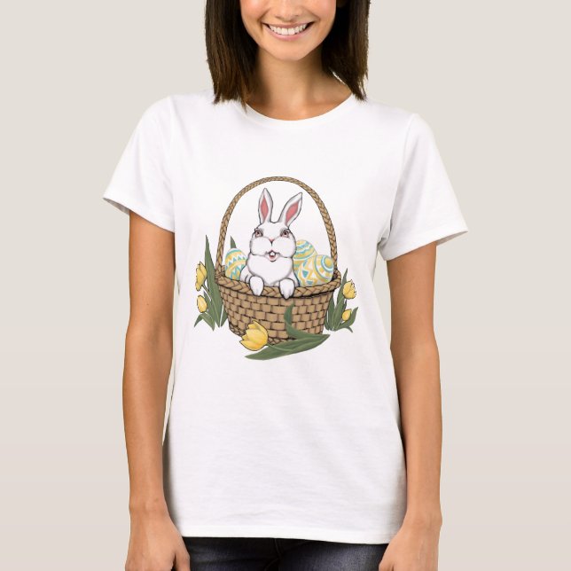 Women's Easter T-shirt Easter Bunny Basket Shirt (Front)