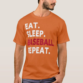 Womens Eat Sleep Baseball Repeat Baseball Player F T-Shirt