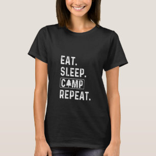 Womens Eat Sleep Camp Repeat Funny Camping T-Shirt